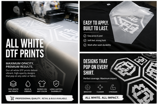Gang Sheet Builder- White Only DTF- Wholesale for all $1 / sq.ft